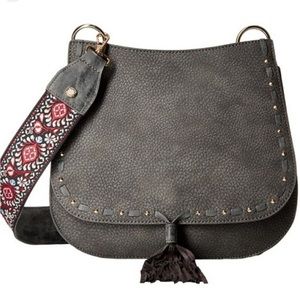 Grey Steve Madden Tassel Decor Guitar Strap Messenger Bag